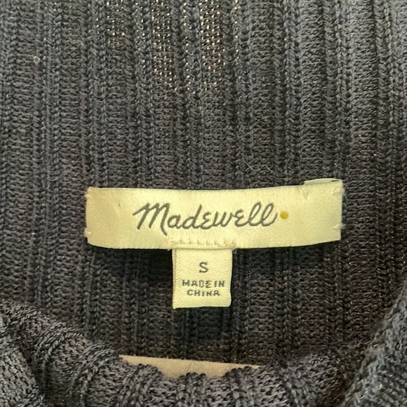 Madewell Ribbed Navy MIDI Dress - Picture 6 of 10